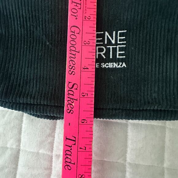 IRENE FORTE Cosmetics Bag Green Corduroy Embroidered Logo Natura E Scienza - Picture 10 of 10